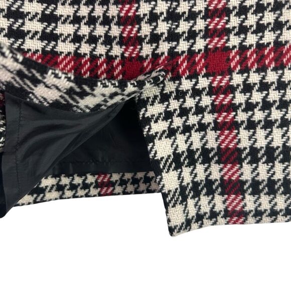 Talbots size 6 Wool Blend Plaid Skirt Black Red - Picture 4 of 5